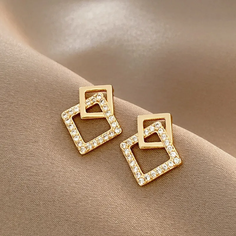 Women's Heart Flower Bow Knot Pearl Alloy Rhinestone Irregular Earrings - Daily Wear