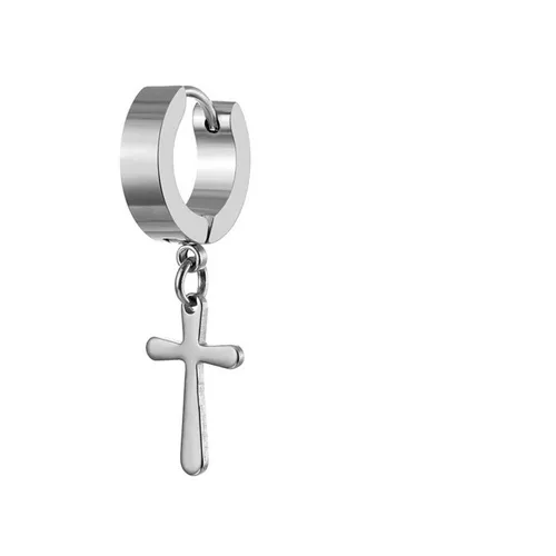 Unisex Dangling Titanium Steel Cross Plating Earrings