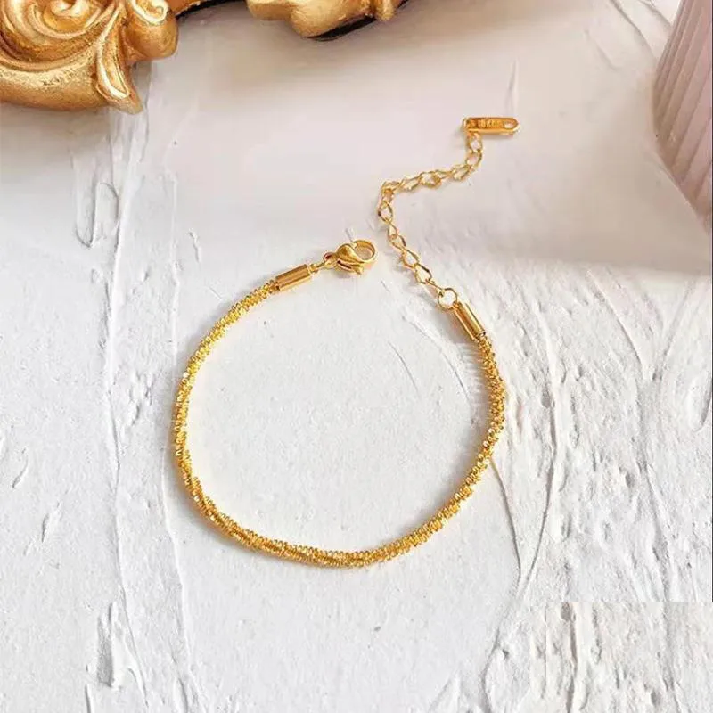 Women's Stainless Steel Heart Anklet 18K Gold Plated PVD Coated - Starry Anklet Gold