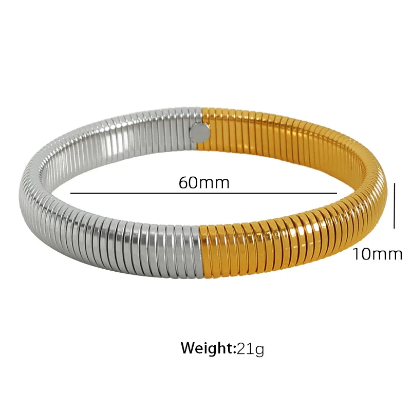Men's Titanium Steel Retro Plating Bangle - Solid Color Hip-Hop Design