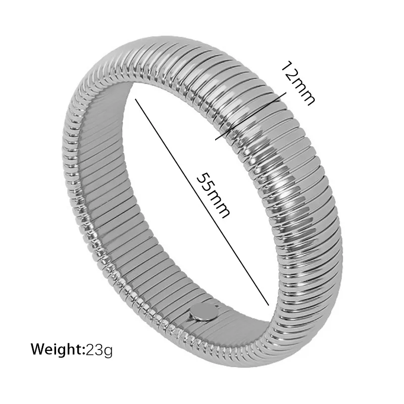 Men's Titanium Steel Hip-Hop Retro Plating Bangle - Solid Color