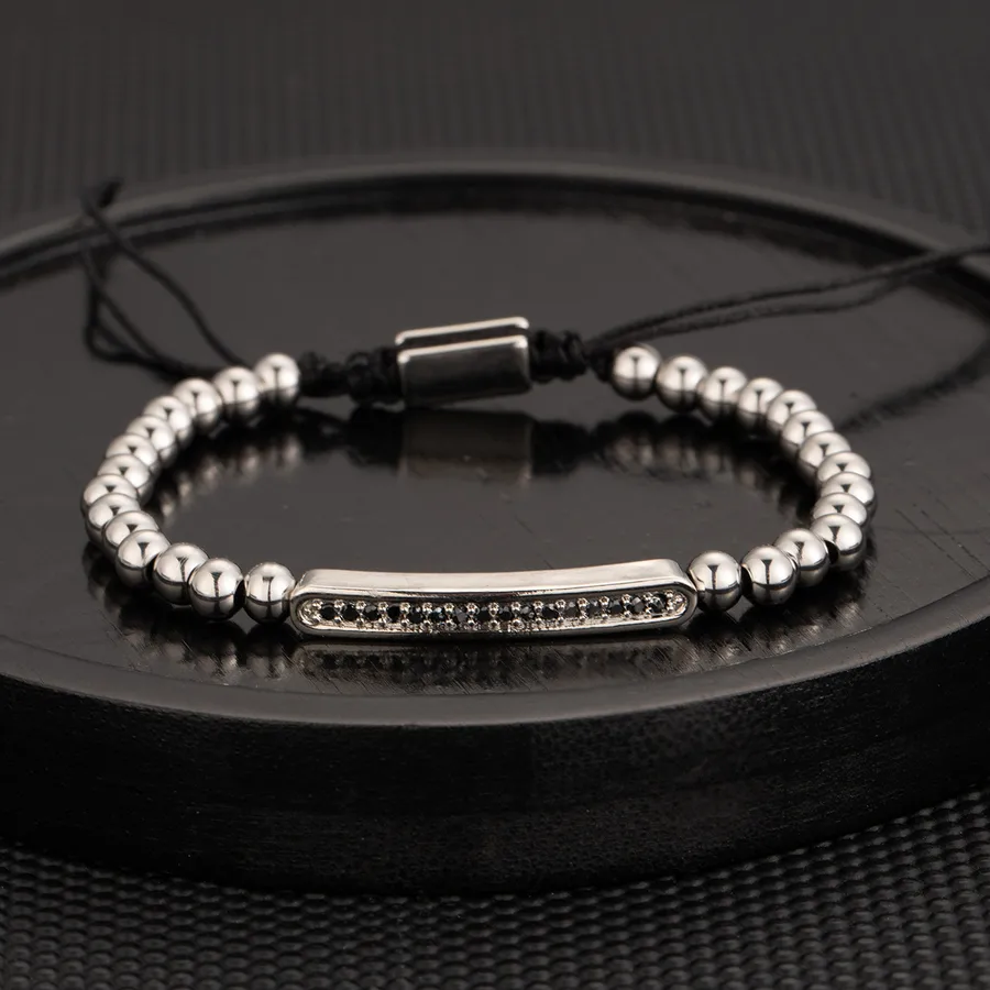 Retro Fruit Zircon Stainless Steel Bracelet - Men's Holiday Jewelry