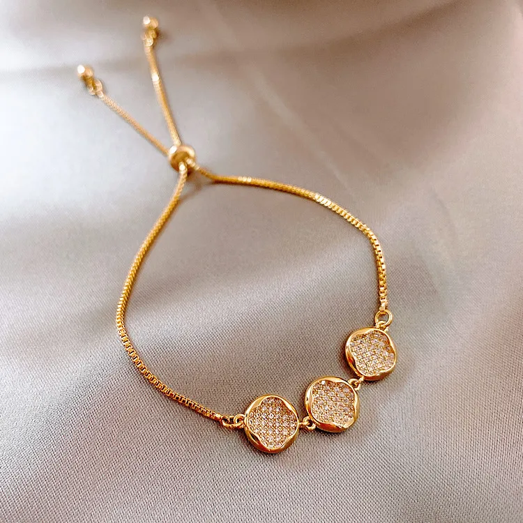 Women's Rhinestone Cat's Eye Box Bracelet - Alloy Chain & Link
