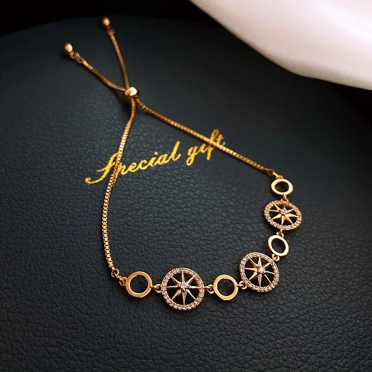 Women's Rhinestone Cat's Eye Alloy Box Bracelet - Six-Pointed Star