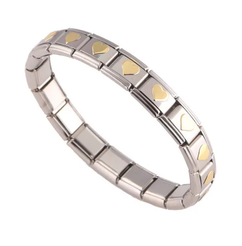 Unisex Stainless Steel Heart Shape Handmade Bracelet - Golden Love