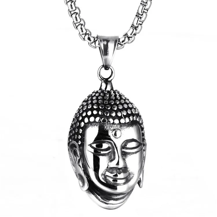 Unisex Geometric Alloy Wedding Necklace - Retro Plating - Buddha Stainless Steel Bracelet
