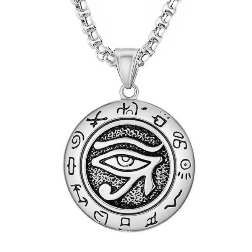 Unisex Geometric Alloy Wedding Necklace - Retro Plating - Eye Stainless Steel Bracelet