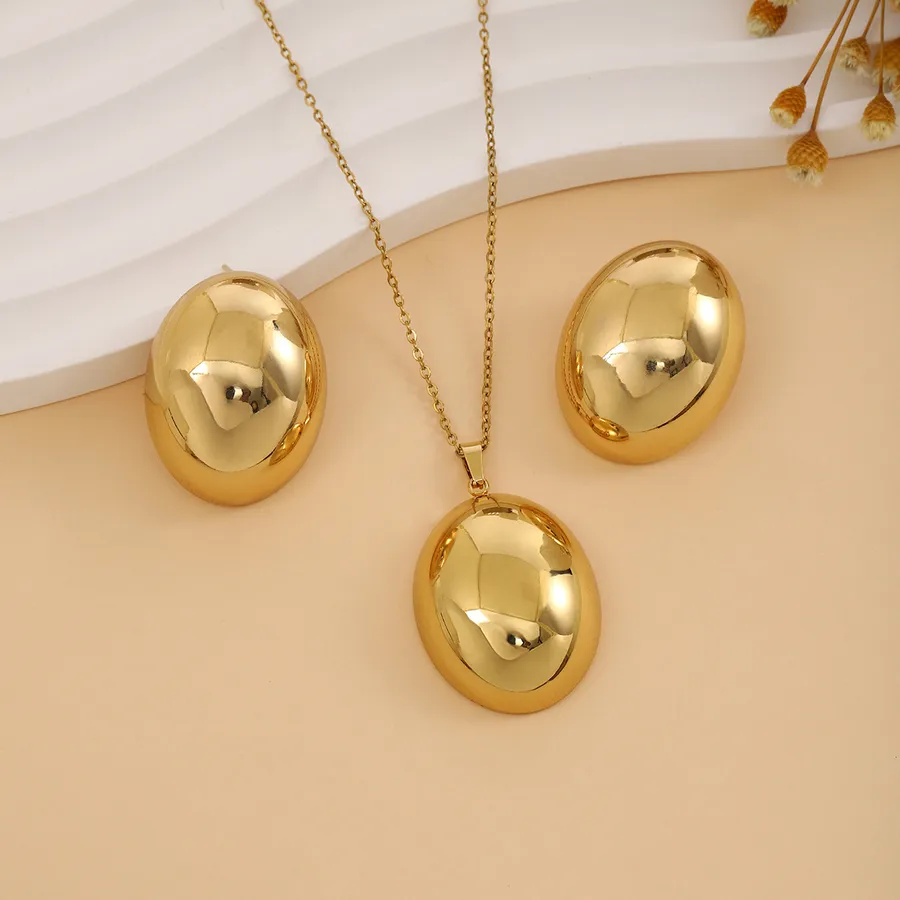 Women's Jewelry Set Gold Stainless Steel Geometric Heart Flower Plating