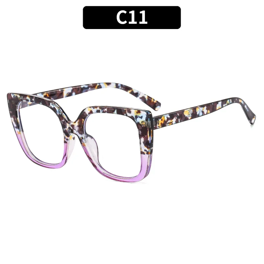 Women's Retro Leopard PC Square Full Frame Outdoor Glasses