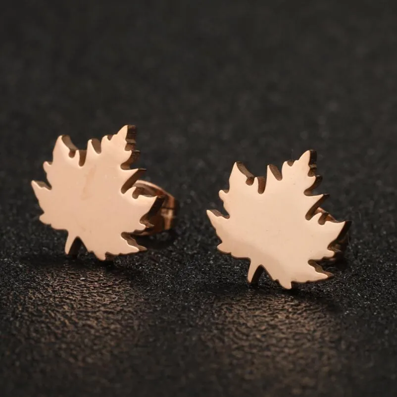 Smile Face Pumpkin Lotus 18K Gold Plated Stainless Steel Modern Ear Studs